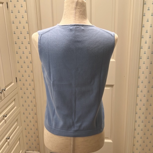 LIGHT BLUE 100% COTTON SWEATER SET BY TESS DESIGNS OF BERMUDA - Picture 4 of 5